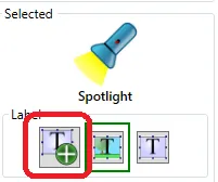 The Add Text button in the spotlight Label section, highlighted.