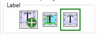 The shaded text background button in the Label section, selected.