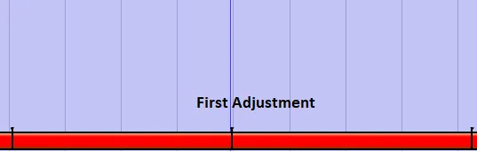 The spotlight timeline with a first adjustment point halfway along.