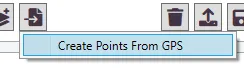 The Import Data button in Map Layers with Create Points From GPS.