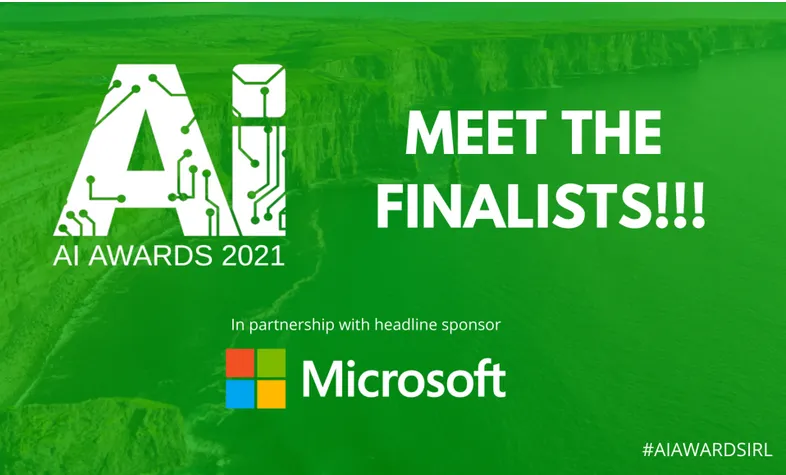 AI Awards 2021 “Meet the finalists!!!” graphic, in partnership with headline sponsor Microsoft.