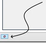 An arrow pointing to the refresh button at the bottom left of the objects list.