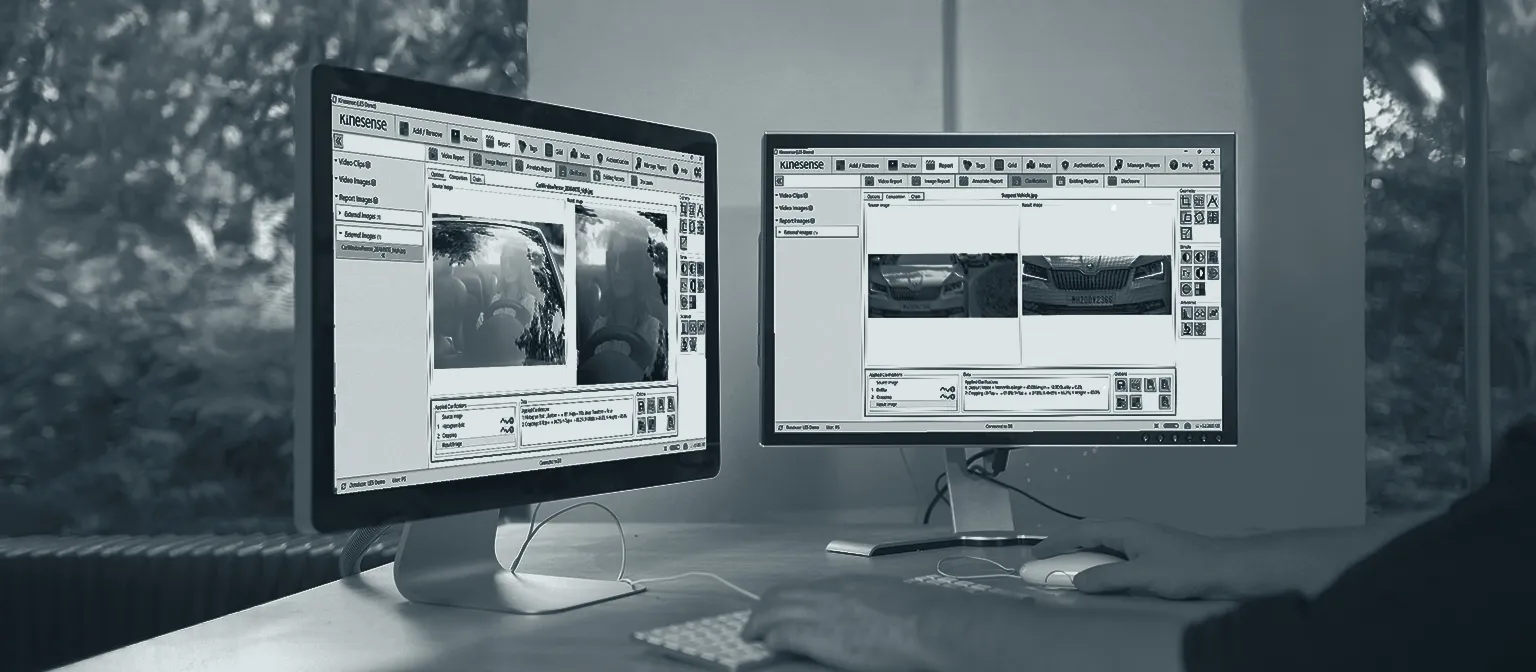 An investigator using enhancement features from Kinesense Report
