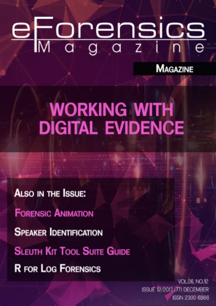 Cover of eForensics Magazine, “Working with Digital Evidence”, issue 12/2017.