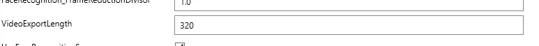 The VideoExportLength setting in the Settings Editor, set to 320 minutes.