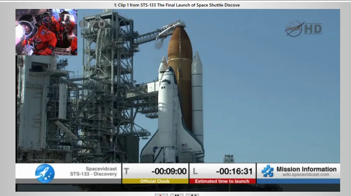 A rocket launch video with a second clip inserted in the top left corner.