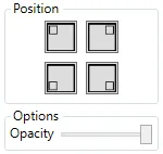 The picture-in-picture position and opacity options.