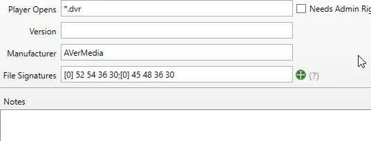 A player with two file signatures entered with their start positions in square brackets.