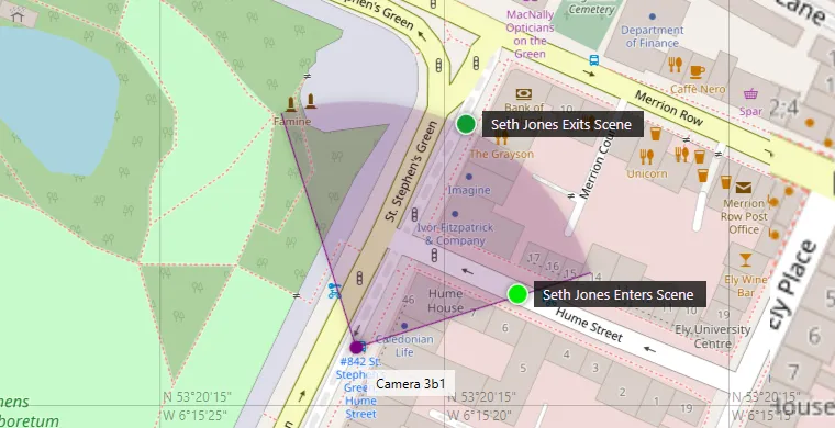 The Maps tab showing only the tags from a saved query.