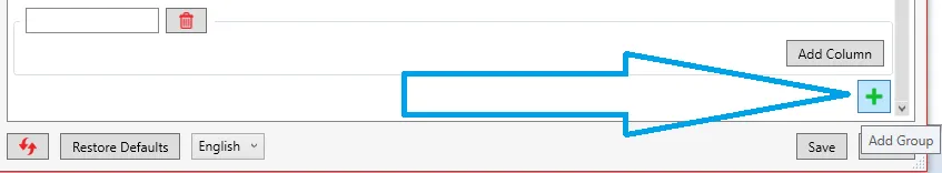 The green plus button for adding a new group at the bottom of the Digital Evidence Info tab.