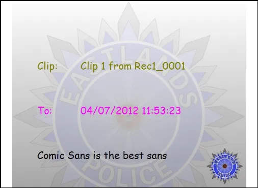 A customised title slide with coloured labels and the text “Comic Sans is the best sans”.