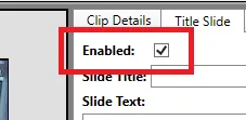 The Enabled checkbox in the Title Slide tab.