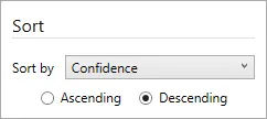 Sort by Confidence in descending order.